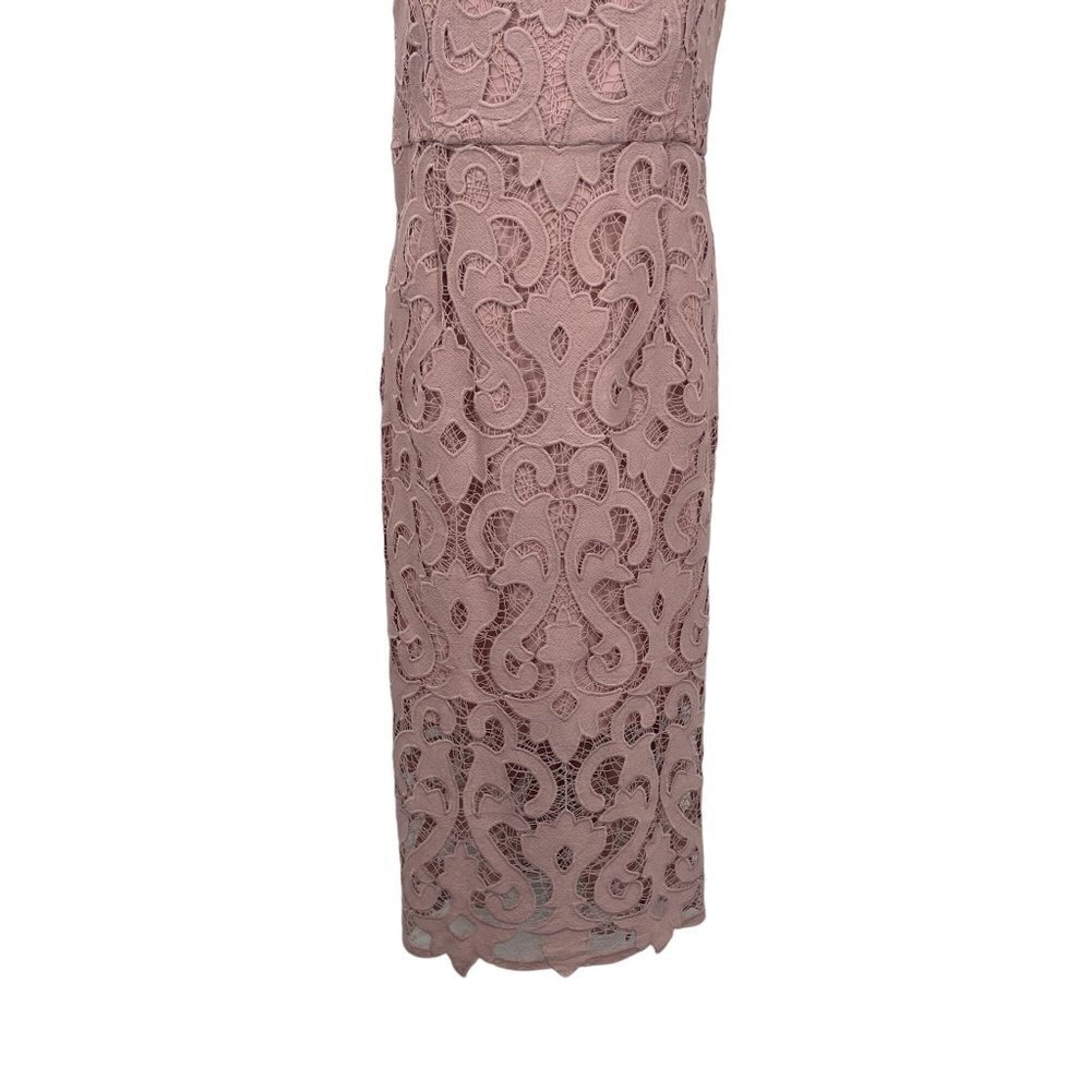 Bardot Revolve Lina Lace Midi Dress Sheath Sleeveless Pink Rose Size 10 Large - Picture 11 of 15